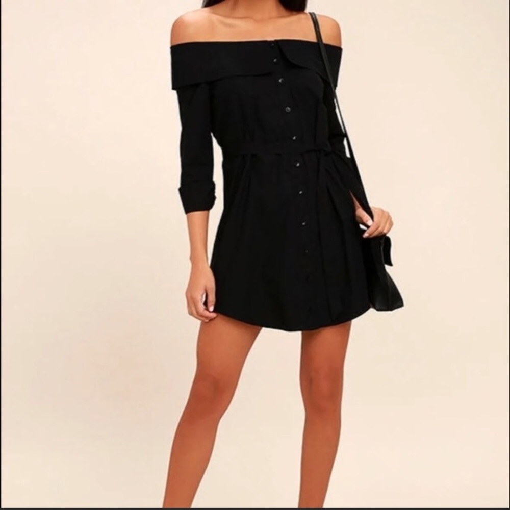 Lulu's Black Off-Shoulder Dress